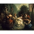 thumbnail image 3 of Raoux, Jean 18x15 Black Modern Framed Museum Art Print Titled - Afternoon Respite, 3 of 5