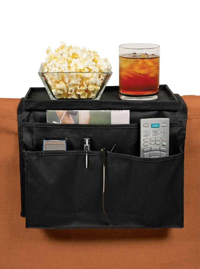Remote Control Holder Drapes Neatly Over Sofa Arm 6 Pocket