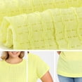 thumbnail image 5 of DARING DIVA Women's Plus Pointelle Knit Tops Casual Blouse 1X Yellow, 5 of 6