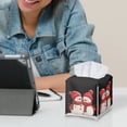 thumbnail image 6 of FUIALDOLG Decorative Tissue Box Cover Square, Waterproof PU Leather Car Tissue Holder with Adorable Snowman Facial Napkin Organizer on Table and Bathroom, Office, 6 of 7