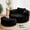 Black-Ottoman, variant on ClinQ 55" Oversized Round Chaise Lounge Chair Indoor, 2.5CM Corduroy Chair with 3 Pillows, Modern Sleeper Boneless Couch, Accent Chair for Living Room or Bedroom, No Assembly Required, Brown