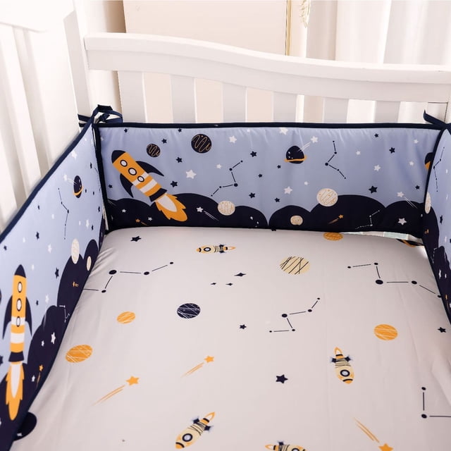 Protector de Baranda para Niños Pequeños Forro de Cuna Parachoques de Cama de Cuatro Lados Lindo Estampado Suave y Transpirable Parachoques de Cuna Almohadillas Parachoques de ANGGREK Otros