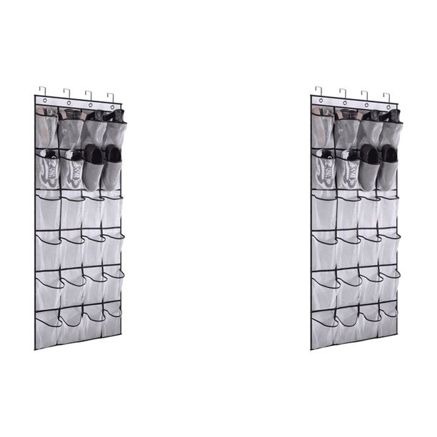 Pared para El Con 24 Bolsillos No Tejida 4 Ganchos Metal () Blanco