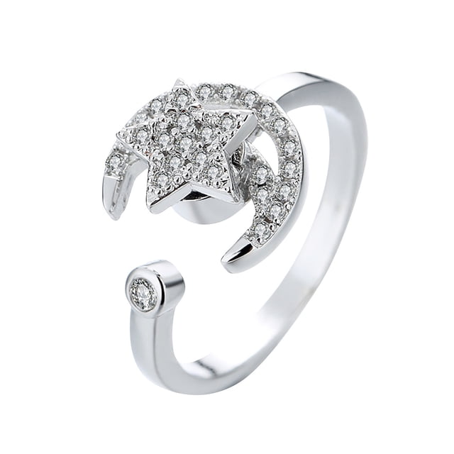 TopLLC Rings European And American Fashion Luxury Gold Diamond Rotating Female Suit Personality Design Handwear ring 1