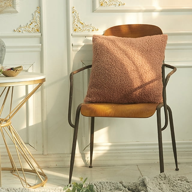 Curly Faux Decorative Throw Pillow Covers Soft Cushion Case With Zipper Cozy Pillowcase For Home Living Room Couch Bedroom Bed Sofa