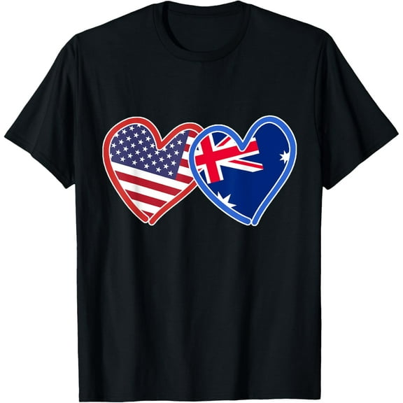 men and women can wear,Australian American Australia & America Flag T-Shirt T-Shirt