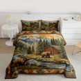 thumbnail image 2 of Homewish Safari Bears Boy Girl 3 Pieces Queen Comforter Set,Rustic Jungle Cabin Cottage Ultra Soft Bedding Sets,Jungle Animal Wildlife Bedding Comforter Set Breathable,Ultra Soft Home Decor, 2 of 8