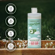Rebel Green Super Deluxe Dish Soap - Natural Dishwashing Soap - Liquid Dish Detergent - Sustainable Dish Liquid Scented with Frankincense & Pine - (16oz 2-Pack)