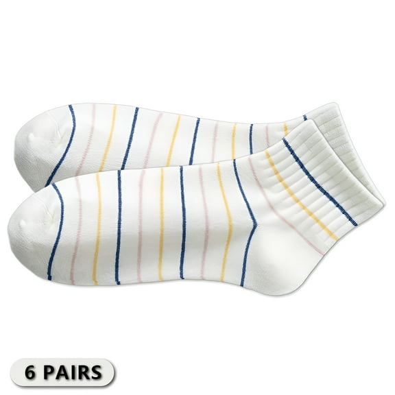 TELOLY 6Pairs Ankle Socks for Women,Cotton Womens Ankle Socks Size 9-11,Summer Socks for Women
