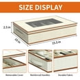 thumbnail image 3 of Aokeyee 2 Pack Silverware Storage Box with Adjustable Dividers, 5 Compartment Silverware Organizer with Lid Handle for Utensil Flatware Knives, Beige, 3 of 7