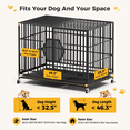 thumbnail image 6 of CAMMOO 48'' Heavy Duty Dog Crates for Large Dogs-Reinforced Square Tube Frame, Chew-Proof Dual Top Fences, Dog Kennel Indoor, Comfort & Easy-Clean Split Floor, Dog Cage with Extra-Wide Door, 6 of 9