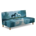 thumbnail image 2 of Xoenoiee Horse Forest Pattern Stretch Futon Slipcover Armless Sofa Cover Furniture Protector Without Armrests Slipcover Soft with Elastic Bottom for Kids, 2 of 7