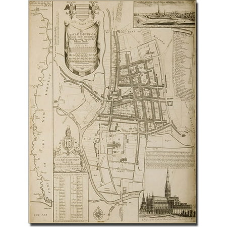 Trademark Art 'Map of Salisbury, 1751' Canvas Art by William Nash
