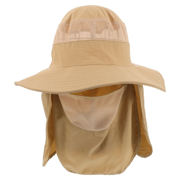 Raindrops Unisex Khaki Wide Brim Sun Hat Breathable Nylon for Fishing Hiking