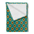 thumbnail image 2 of Yellow and Blue Soft Flannel Fleece Throw Blanket, Sunflowers Pattern with Ombre Shades Summer Season Harvest Agriculture, Cozy Plush for Indoor and Outdoor Use, 60" x 80", Multicolor, by Ambesonne, 2 of 5