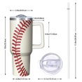 thumbnail image 2 of OBREWU Baseball Pattern Tumbler with Handle and Lid,Baseball Pattern 40oz Double Wall Vacuum Insulated Tumbler,Cups Gift for Women and Men, 2 of 7