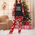 thumbnail image 4 of Odeerbi Christmas Pajamas for Family Holiday Long Sleeve Family Christmas Pajamas Matching Sets Mom Casual Printed Top Pants Outfits Loungewear Two-Piece Sleepwear Xmas PJs Set Red, 4 of 6