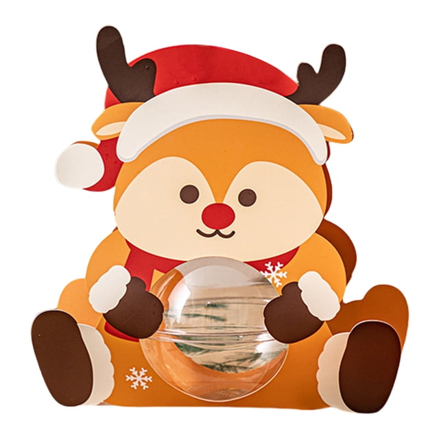 Leodye 1pcs 5pcs Christmas Cake Box Handheld Cake Balls Christmas Balls Transparent Snacks Baking Packing Boxes Fruit Packaging Boxes-11.41x10.63x2.95in