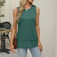 thumbnail image 5 of Youyipin Womens Tops Women Round Neck Curved Hem Tank Tops Summer Casual Sleeveless Loose Fit Tunic Tops 2025 Basic Tees For Women, 5 of 5