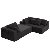 Modern Chenille Upholstered Sectional Sofa Couch Set,Modular 108" L Shaped Sectional Living Room Sofa Set With 6 Pillows,Free Combination Sofa Couch for Living Room,Bedroom(Right Chaise)62255