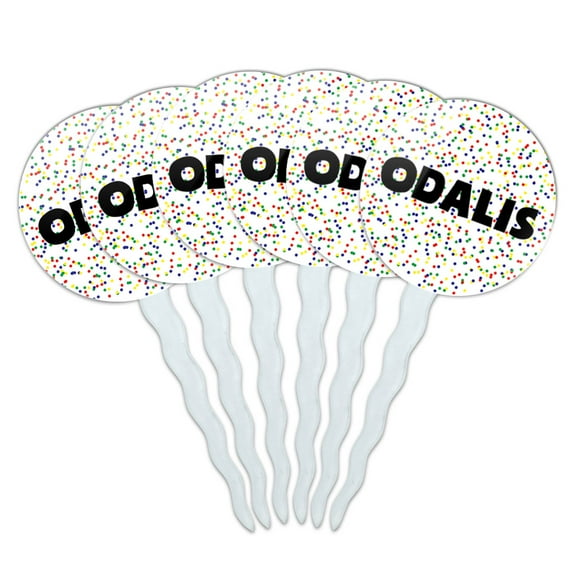 Odalis Cupcake Picks Toppers - Set of 6 - Mutlicolored Speckles