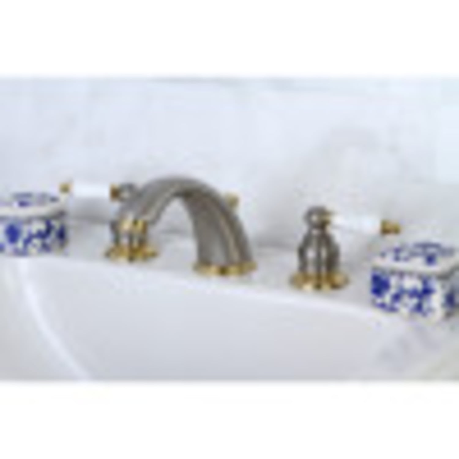 Kingston Brass KB979B Widespread Bathroom Faucet, Brushed Nickel/Polished Brass