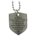 thumbnail image 2 of Faith Shield Cross Dog Tag Necklace w Bible Quote   Christian Jewelry  #9325, 2 of 2