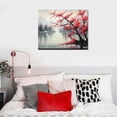 thumbnail image 5 of ONETECH Traditional Chinese Painting Pink Plum Blossom Canvas Wall Art Modern Black and White Landscape Artwork, 5 of 5