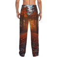 thumbnail image 6 of Mens Pajama Pants, Golden Forest Sunset Walk Soft Sleep & Lounge Pants for Men, Cuteness Casual PJ Bottoms Pants with Pockets, 6 of 7