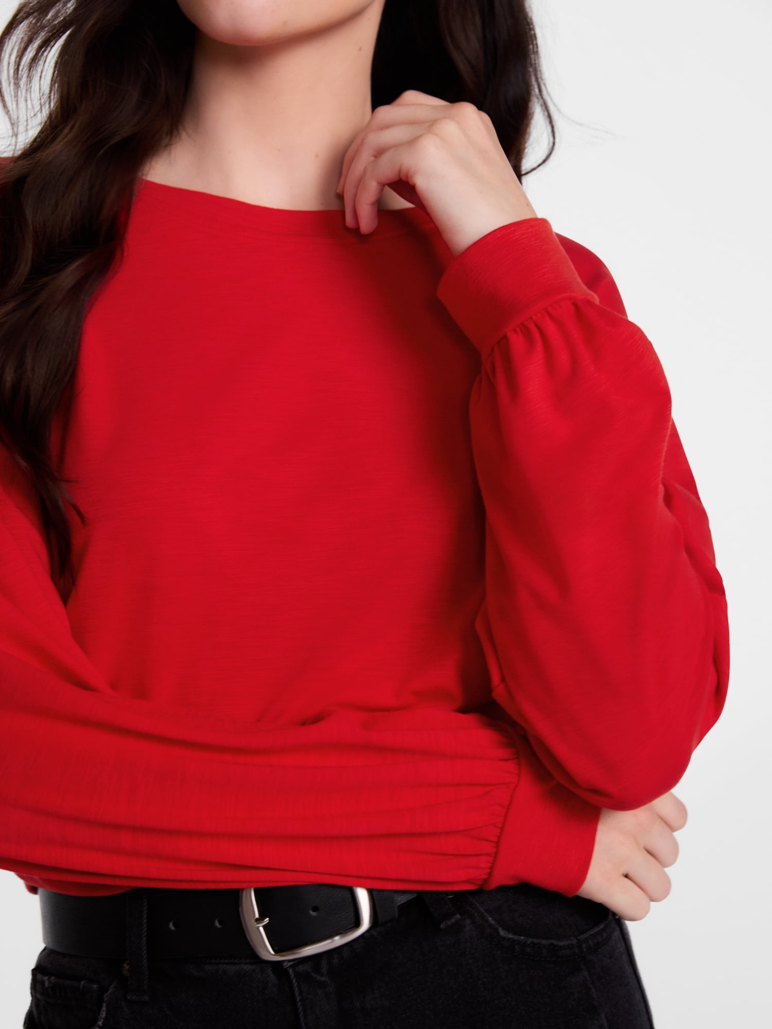 Scenario Women's Oversized Tee with Long Sleeves, Sizes XS-XXXL