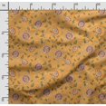 thumbnail image 2 of Soimoi Floral Printed, Poly Canvas Fabric, Decor Sewing Fabric by The Yard 56 Inch Wide,Decorative Fabric for Curtains Tote Bags, Yellow & Maroon, 2 of 5