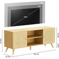 thumbnail image 2 of DIYART Oak Rattan TV Stand for 60 Inch TV, Wooden Mid Century Modern Entertainment Center with Natural Rattan Door, Boho Media TV Console for Living Room, 2 of 6