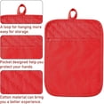 thumbnail image 3 of HAOAN 5Pcs Pot Holders for Kitchen Heat Resistant Pink Cotton Potholder Multipurpose Hot Pads Machine Washable Oven Mitt with Hanging Loop Pocket Potholder for Daily Baking Cooking Grilli, 3 of 6