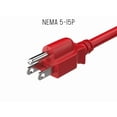 thumbnail image 4 of Cable Leader 4Ft Universal Ac Power Cord Nema 5-15P To Iec320 C13 18Awg Sjt Red, 4 of 6
