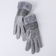 thumbnail image 1 of Guantes cálidos de terciopelo grueso para mujer, estilo coreano, bonitos guantes de invierno de lana para conducir y ciclismo con pantalla táctil de cachemira, 1 of 4