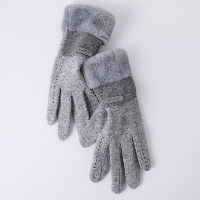 Guantes cálidos de terciopelo grueso para mujer, estilo coreano, bonitos guantes de invierno de lana para conducir y ciclismo con pantalla táctil de cachemira