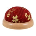 thumbnail image 1 of Unique Bargains Coussin à Épingles Base en Bois Style Japonais Coussin Rond, Rouge Foncé, 1 of 5