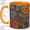 Orange, variant on Colorful Floral Coffee Mug, Stained Glass Mosaic Art, Bright Daily Tea Sips