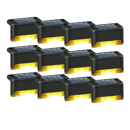 

Solar Waterproof Deck Lights Step Lights Led Fence Lamp for Patio Stairs Garden Pathway Step & Fences(Warm White)12Pcs
