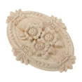 thumbnail image 5 of Oval Wood Furniture Appliques and Onlays Carved Wooden Carving Decal 13x9cm, 5 of 6
