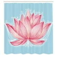 thumbnail image 3 of Ambesonne Nature Shower Curtain, Gardening Lotus Flower, 69"Wx84"L, Pink Pale Blue, 3 of 5
