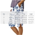 thumbnail image 3 of TEAJOPSUU Bermuda Shorts for Women Knee Length Side Slit Comfy Linen Shorts Casual Summer Boho Print Beach Short with Pockets L-Blue, 3 of 5