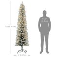 thumbnail image 3 of HOMCOM 7 Foot Snow Flocked Artificial Pencil Christmas Tree with Lights, 3 of 10