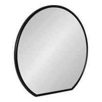 Kate and Laurel Caskill Flat Circle Wall Mirror, Black 24x23