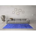 thumbnail image 3 of Ahgly Company Machine Washable Indoor Round Oriental Blue Industrial Area Rugs, 4' Round, 3 of 4