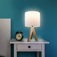 thumbnail image 6 of Mainstays Tripod Oak Table Lamp with Classic White Fabric Shade, 16.75"H, One Size, 6 of 8