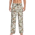 thumbnail image 2 of Goofa Mushroom Garnish Printed Soft Pajama Pants for Men, Wide Leg Comfy Casual Lounge Yoga Pants-, 2 of 9