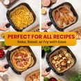 thumbnail image 4 of Air Fryer Liners, 125Pcs Disposable Parchment Paper Liners – Non-Stick and Oil Proof for Easy Cleanup – 8” Square for 5-8 qt Basket., 4 of 5