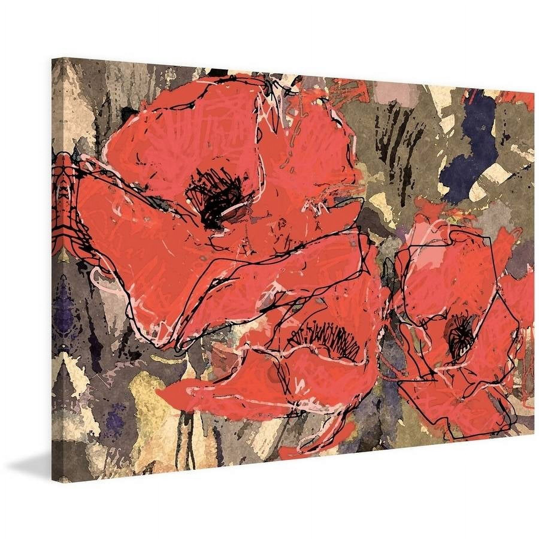 Sketch Cadmium Red Painting Print on Wrapped Canvas