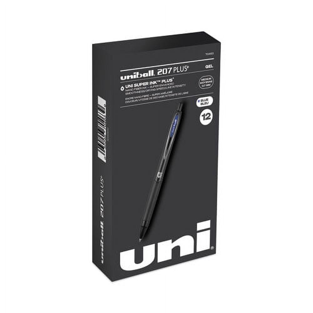 207 Plus+ Gel Pen, Retractable, Medium 0.7 mm, Blue Ink, Black Barrel, Dozen | Bundle of 2 Dozen